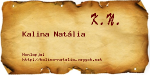 Kalina Natália névjegykártya